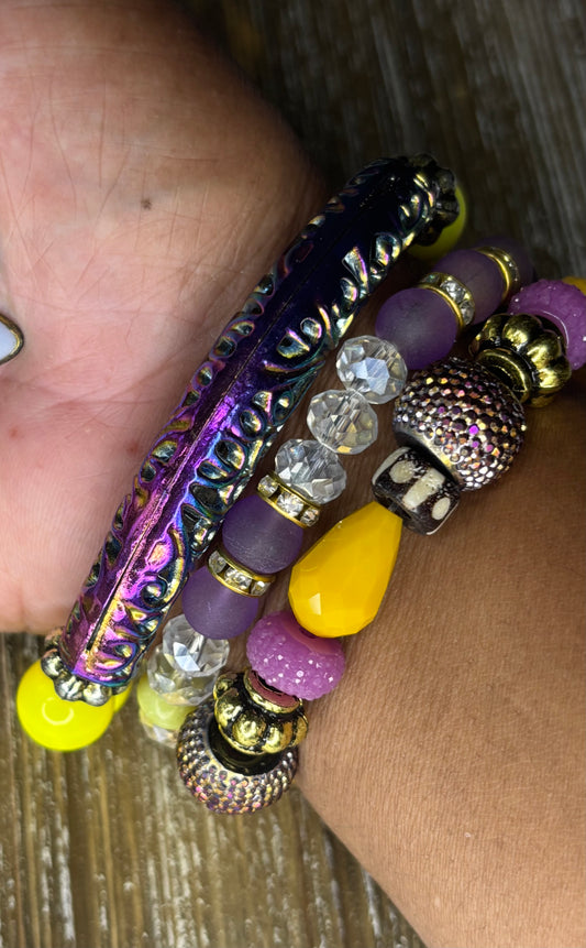 Purple & Yellow Stack Set