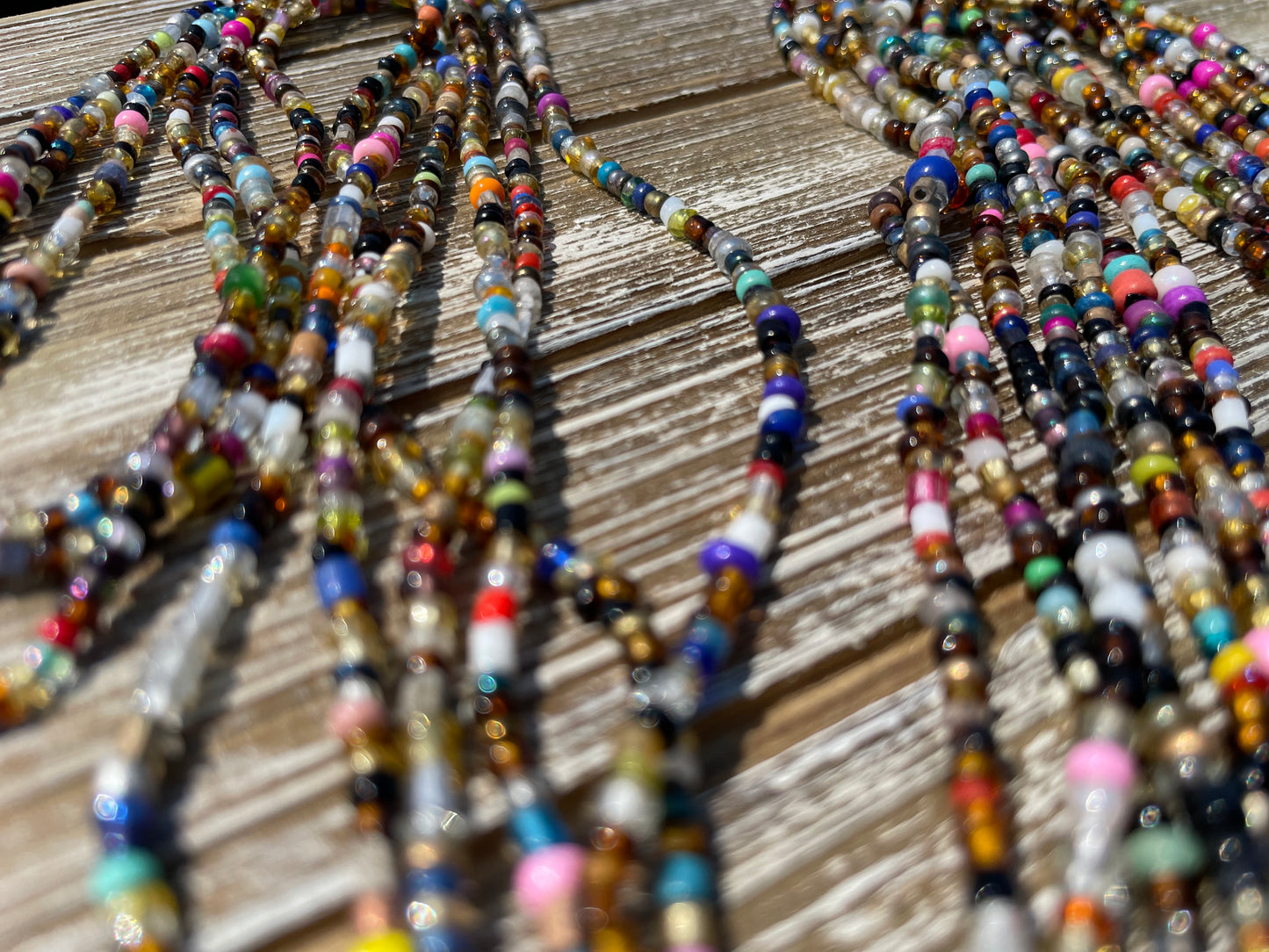 “Kaleidoscopic” waistbead strand