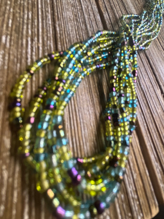 Authentic Ghanian permanent tie on multicolored waistbead strand